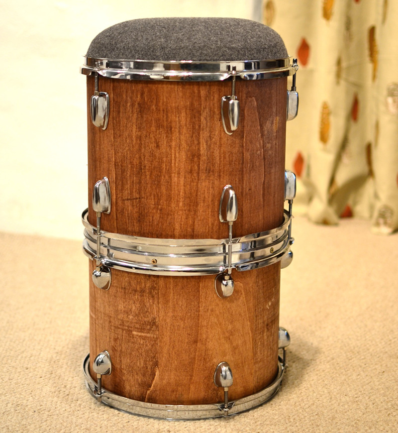 Wooden Double Tom Drum Stool