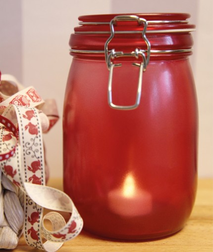 Stained Glass - Red Stained Glass Jar