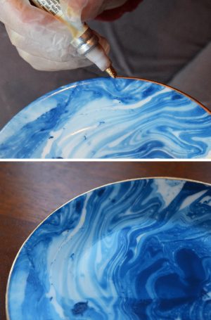 How To Make Magnificent Marble Trinket Dishes - Rustoleum Spray Paint