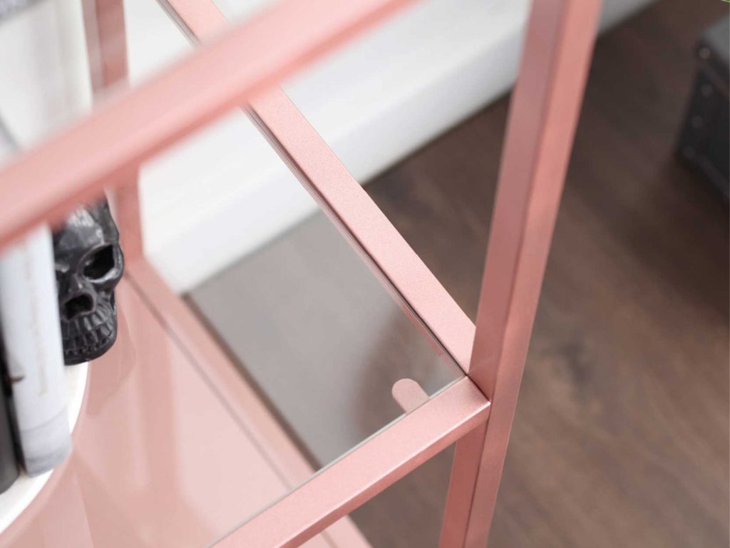 how to create rose gold metallic shelving Rustoleum Spray Paint