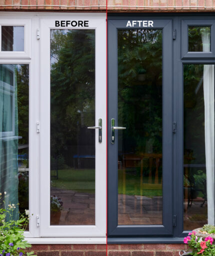 uPVC Paint - Black sand before and after